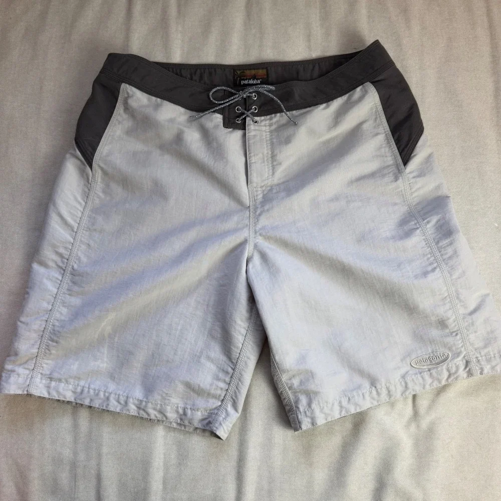 Vintage Y2K Patagonia Pataloha Mens 36 Board Shorts Grey Swim Trunks Surf